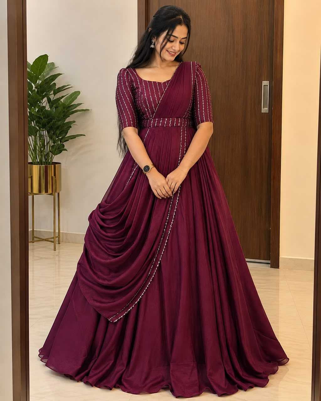 Aanya Vichitra Silk Party Wear Gown