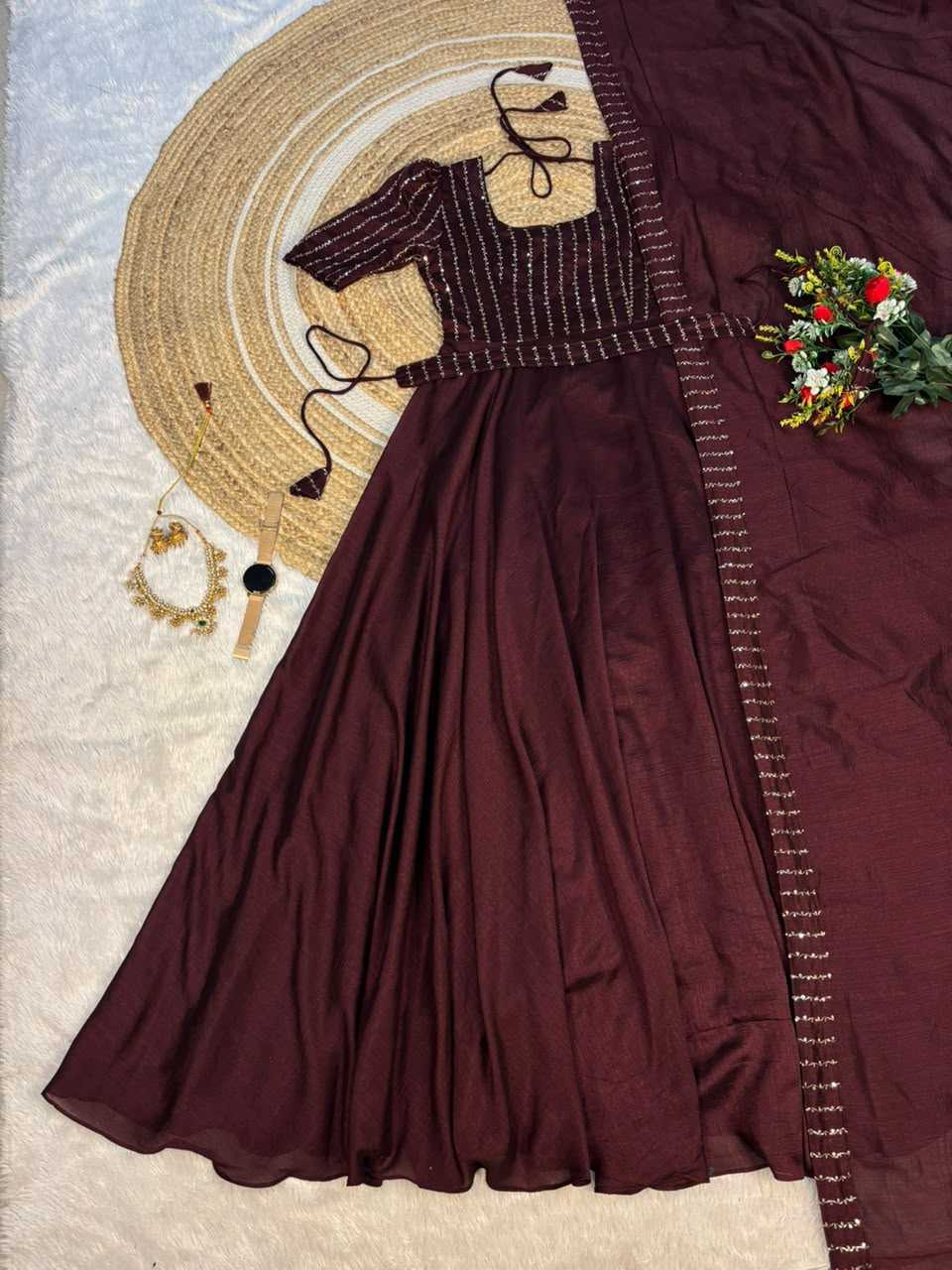 Aanya Vichitra Silk Party Wear Gown