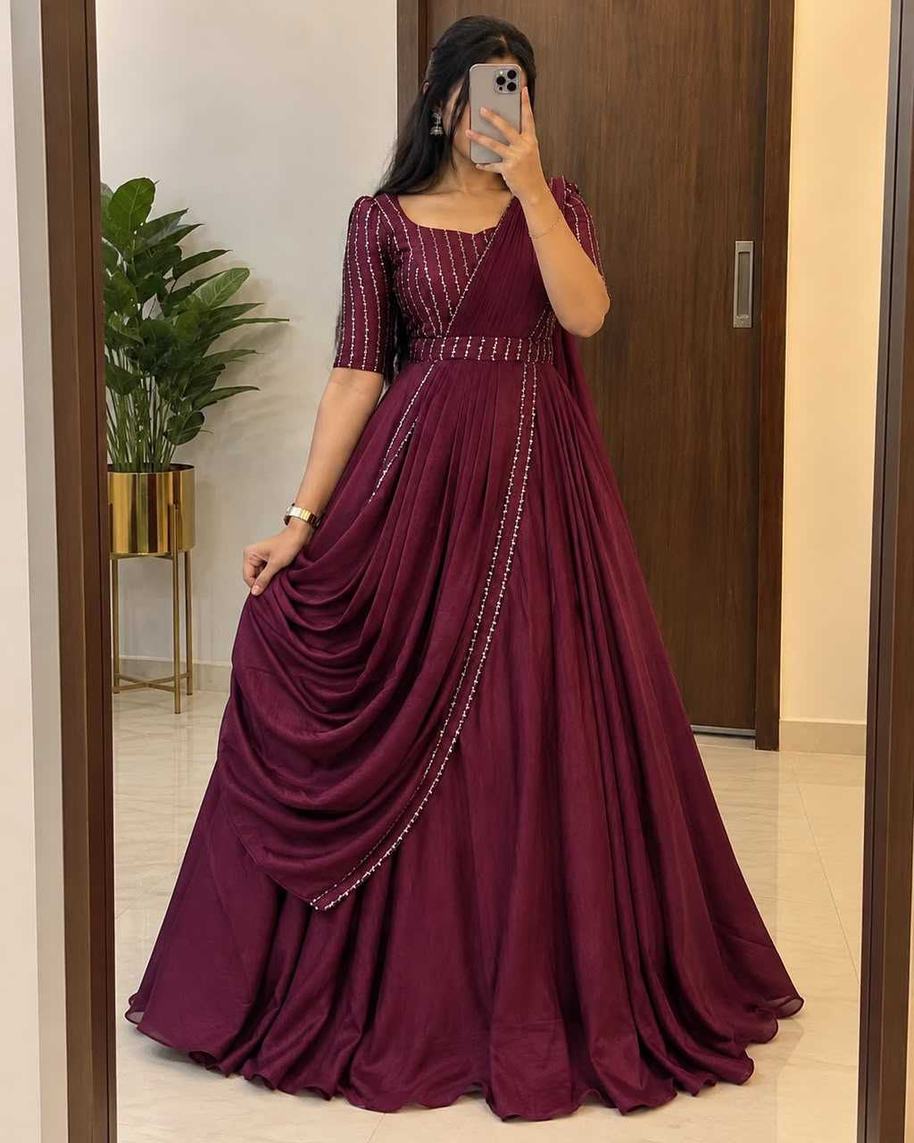 Aanya Vichitra Silk Party Wear Gown