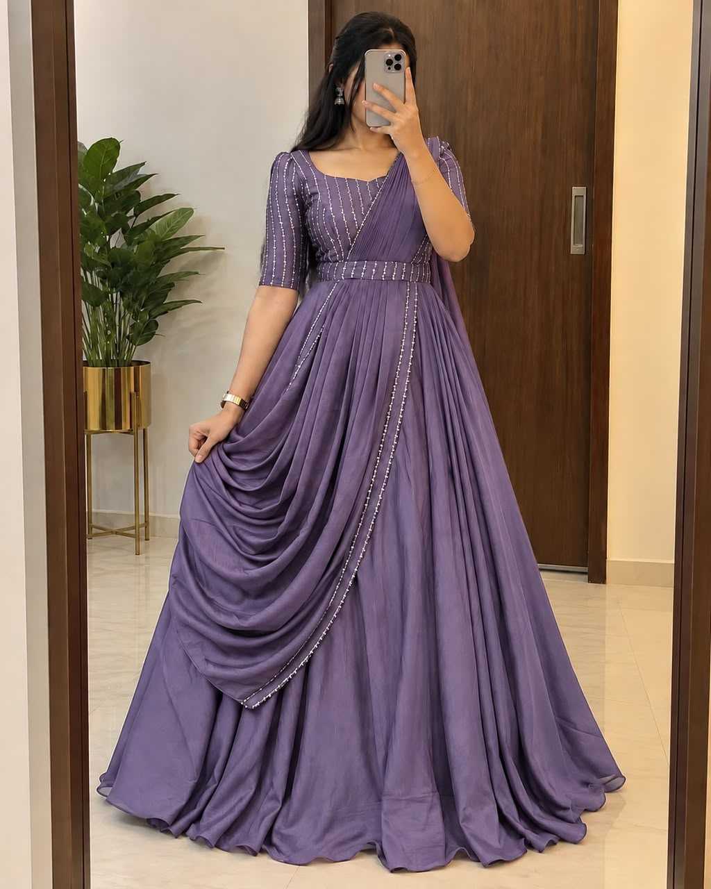 Aanya Vichitra Silk Party Wear Gown