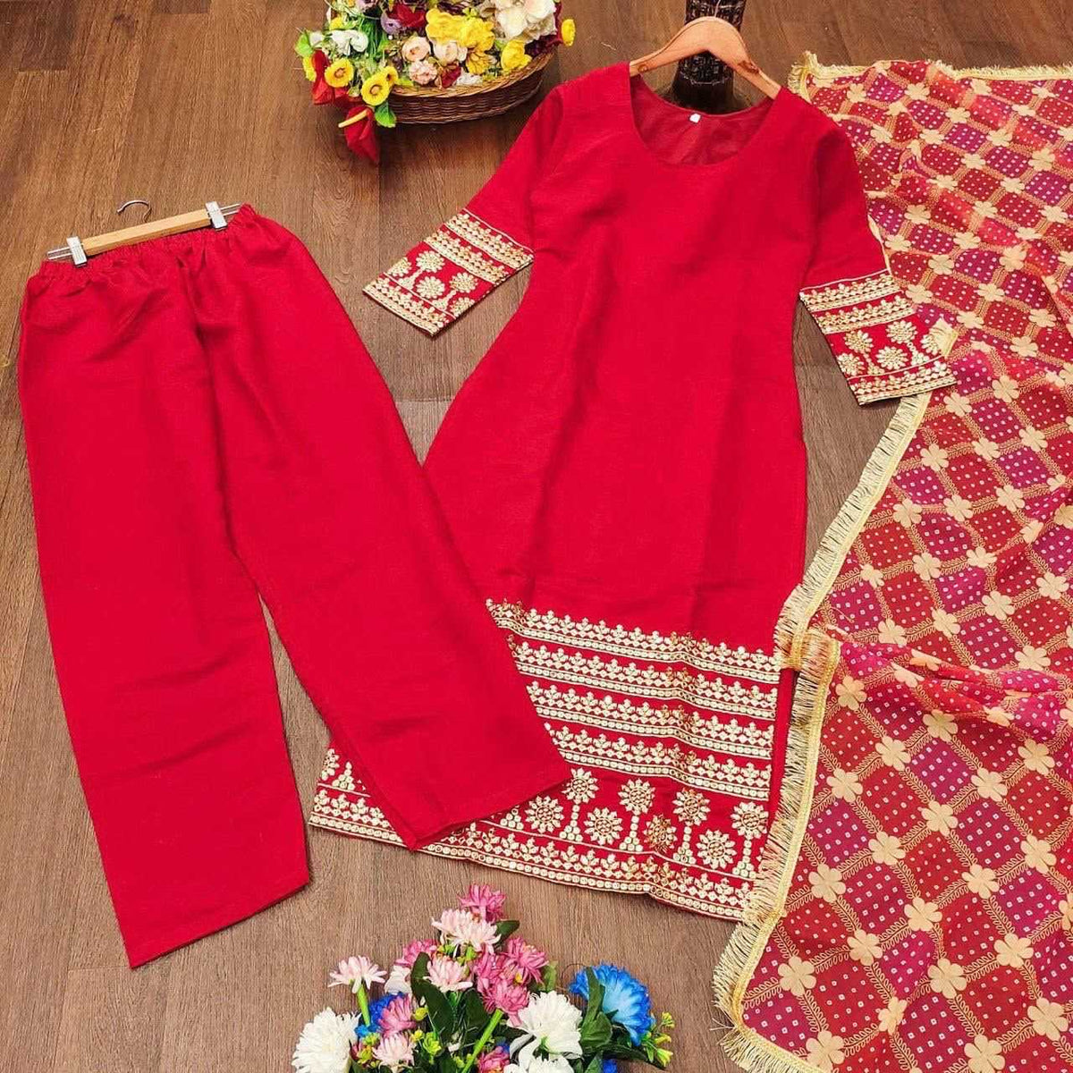 Aarohi Premium Roman Silk Party Wear Suit
