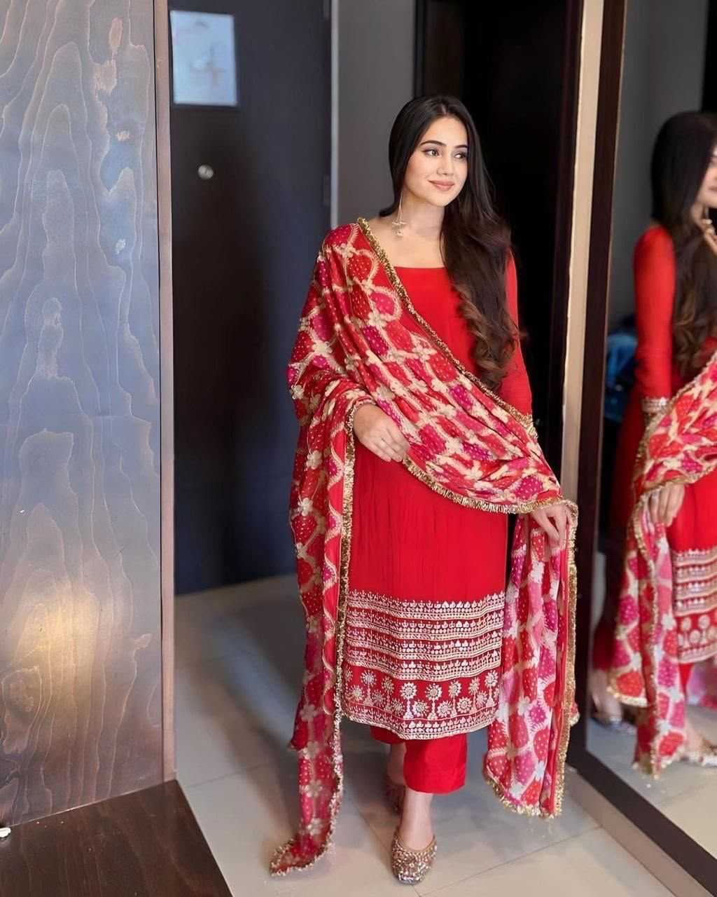 Aarohi Premium Roman Silk Party Wear Suit