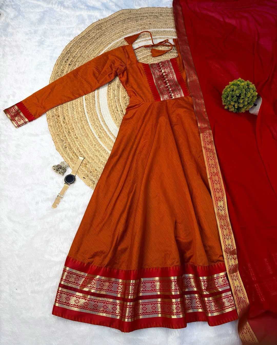 Aditi Silk Cotton Fancy Gown