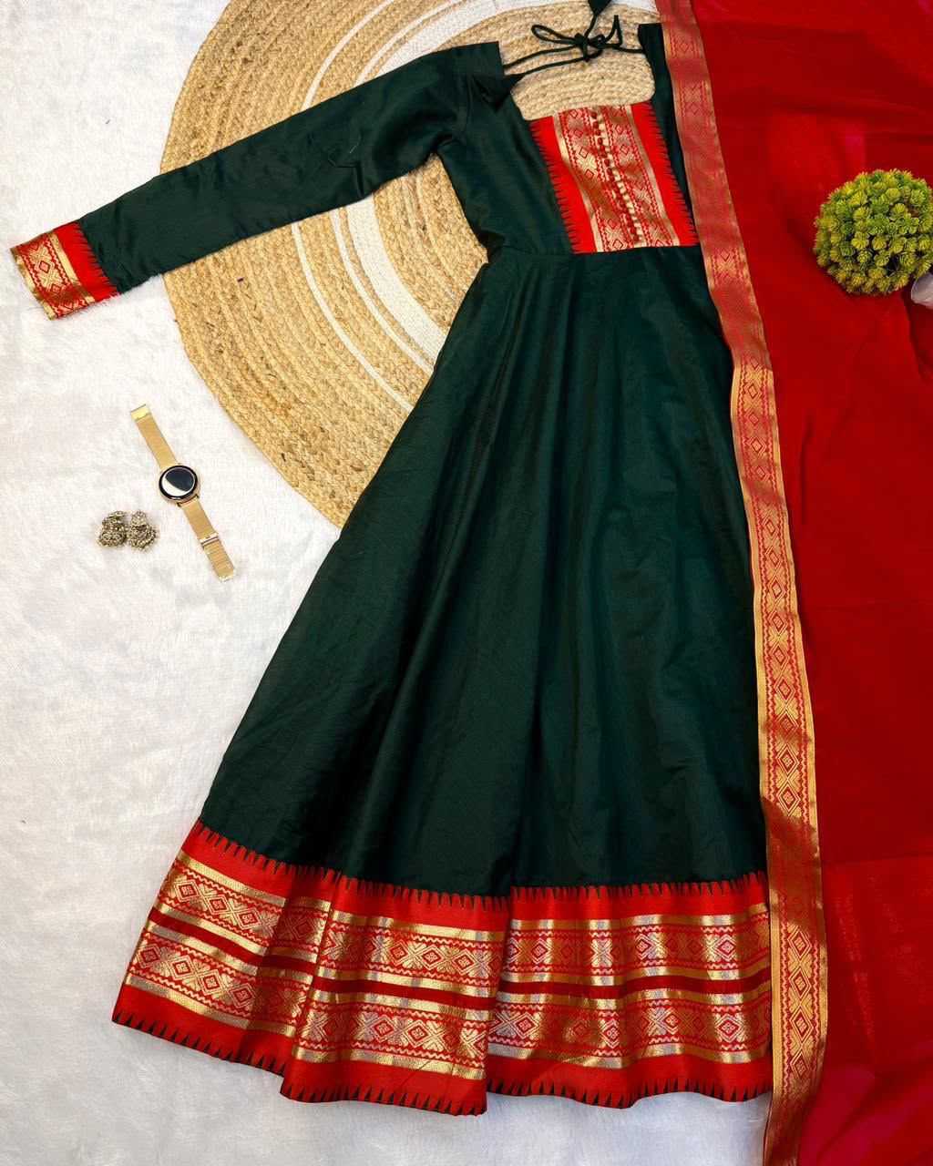 Aditi Silk Cotton Fancy Gown