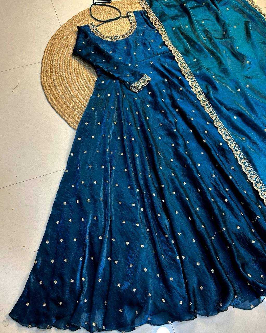 Bakrid Space Silk Embroidery Gown