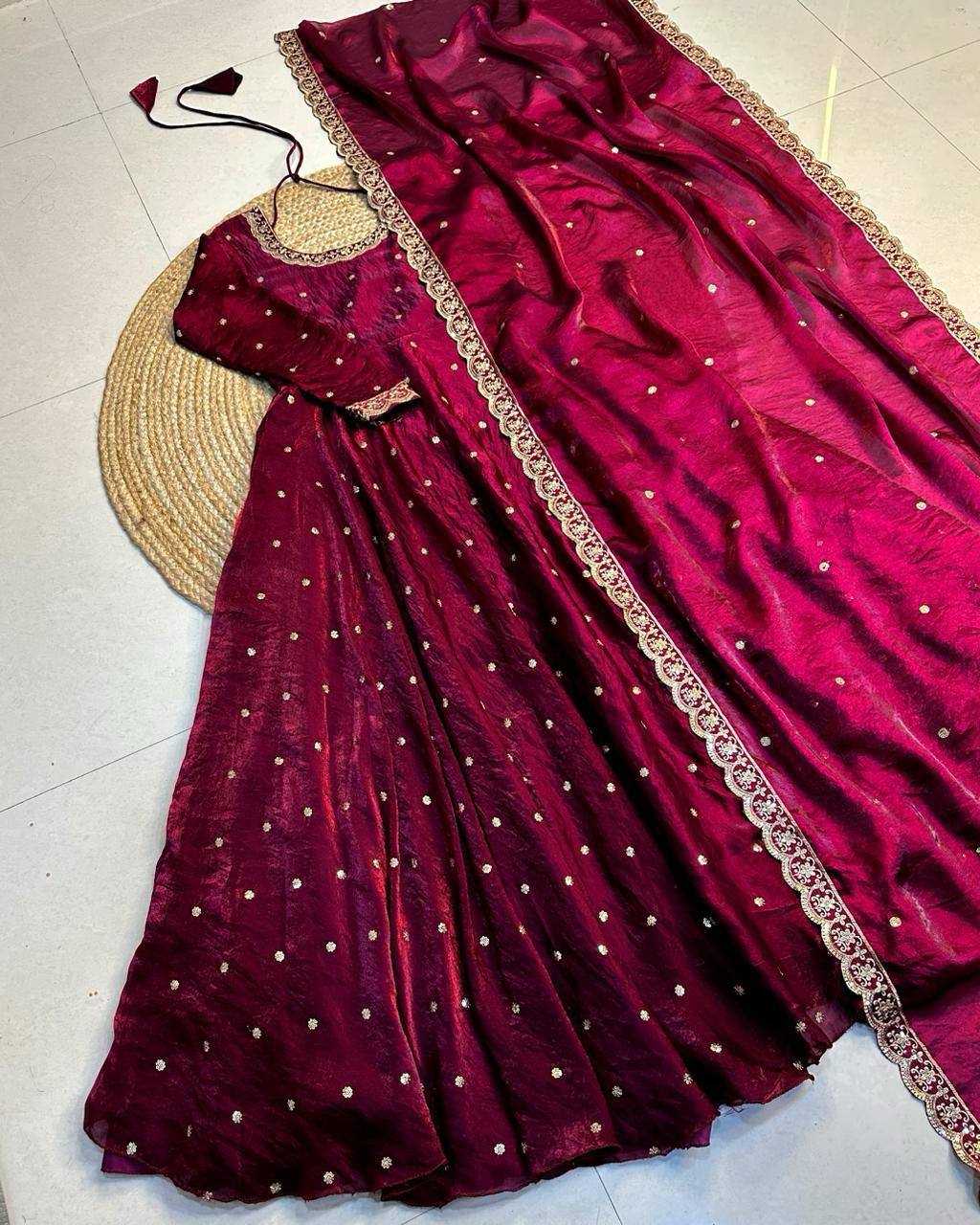 Bakrid Space Silk Embroidery Gown