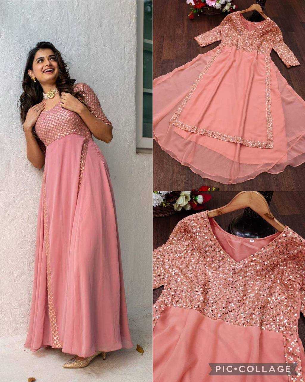 Bhargavi Faux Georgette Embroidery Gown