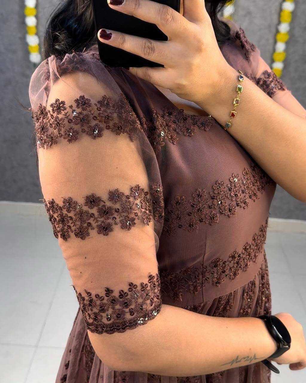 Devahuti Net Embroidery Gown