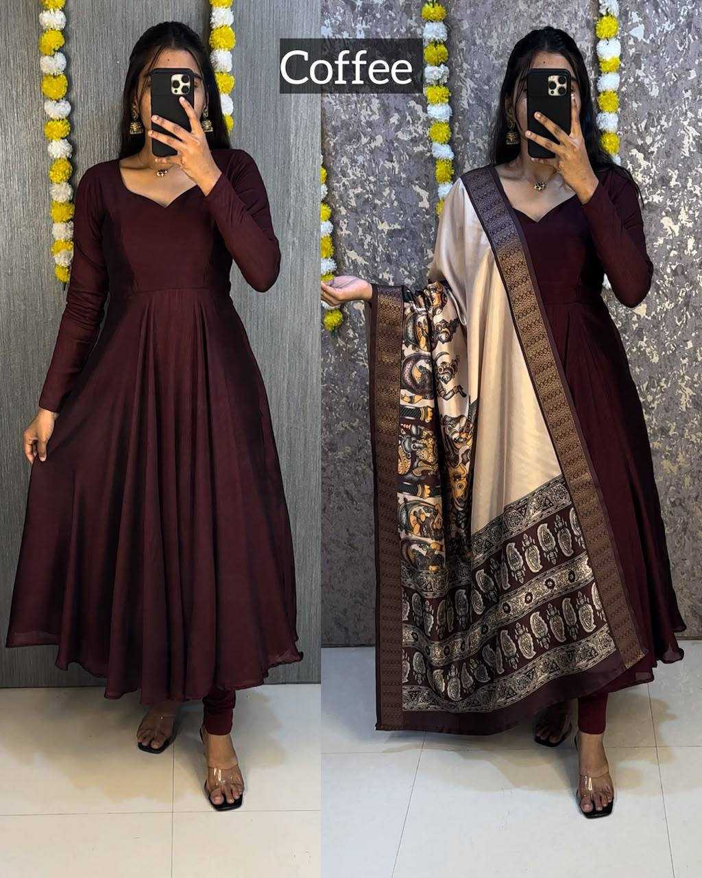 Dhrupada Vichitra Silk Anarkali Gown