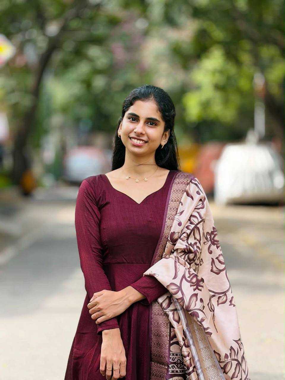 Dhrupada Vichitra Silk Anarkali Gown