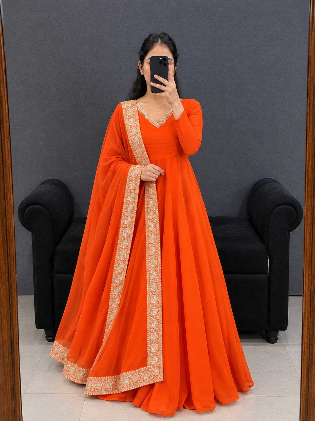 Drishti Rangoli Silk Anarkali Gown