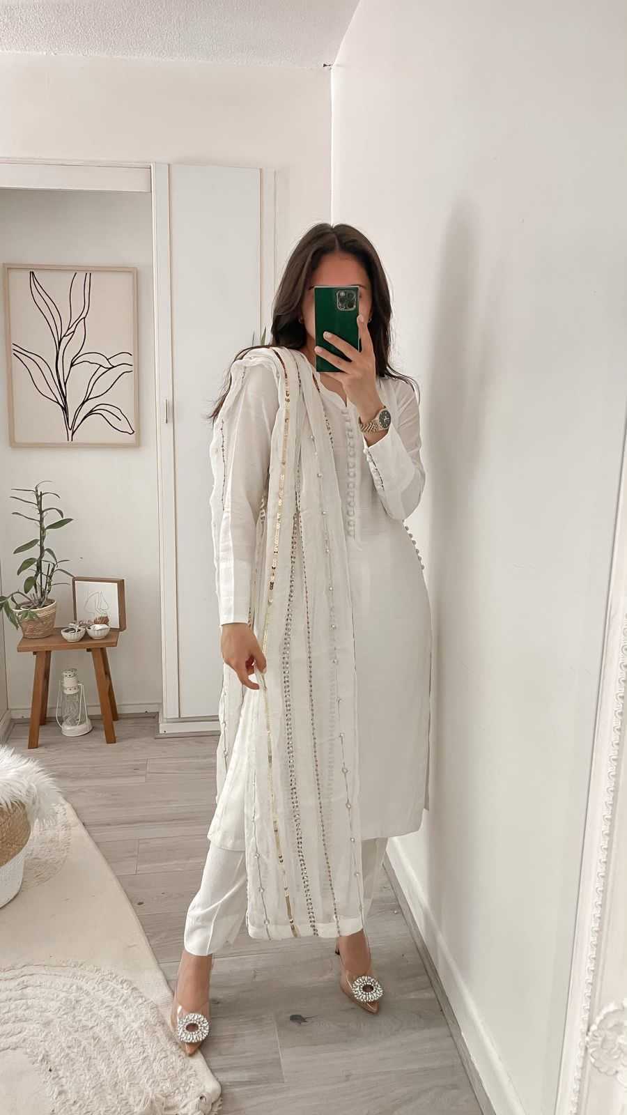 Falguni Faux Georgette Embroidery Suit