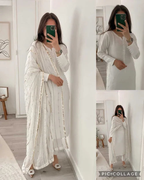 Falguni Faux Georgette Embroidery Suit