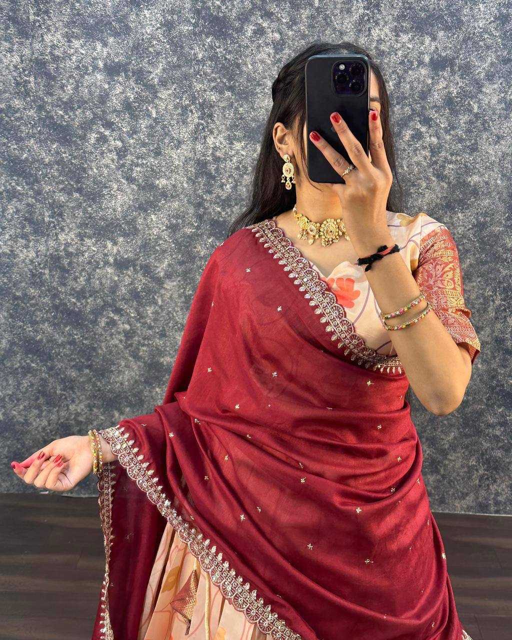 Mrinalini Lichi Silk Traditional Lehenga