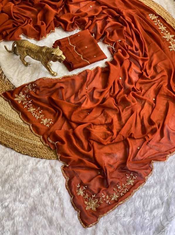 Crush Silk Party Wear Saree