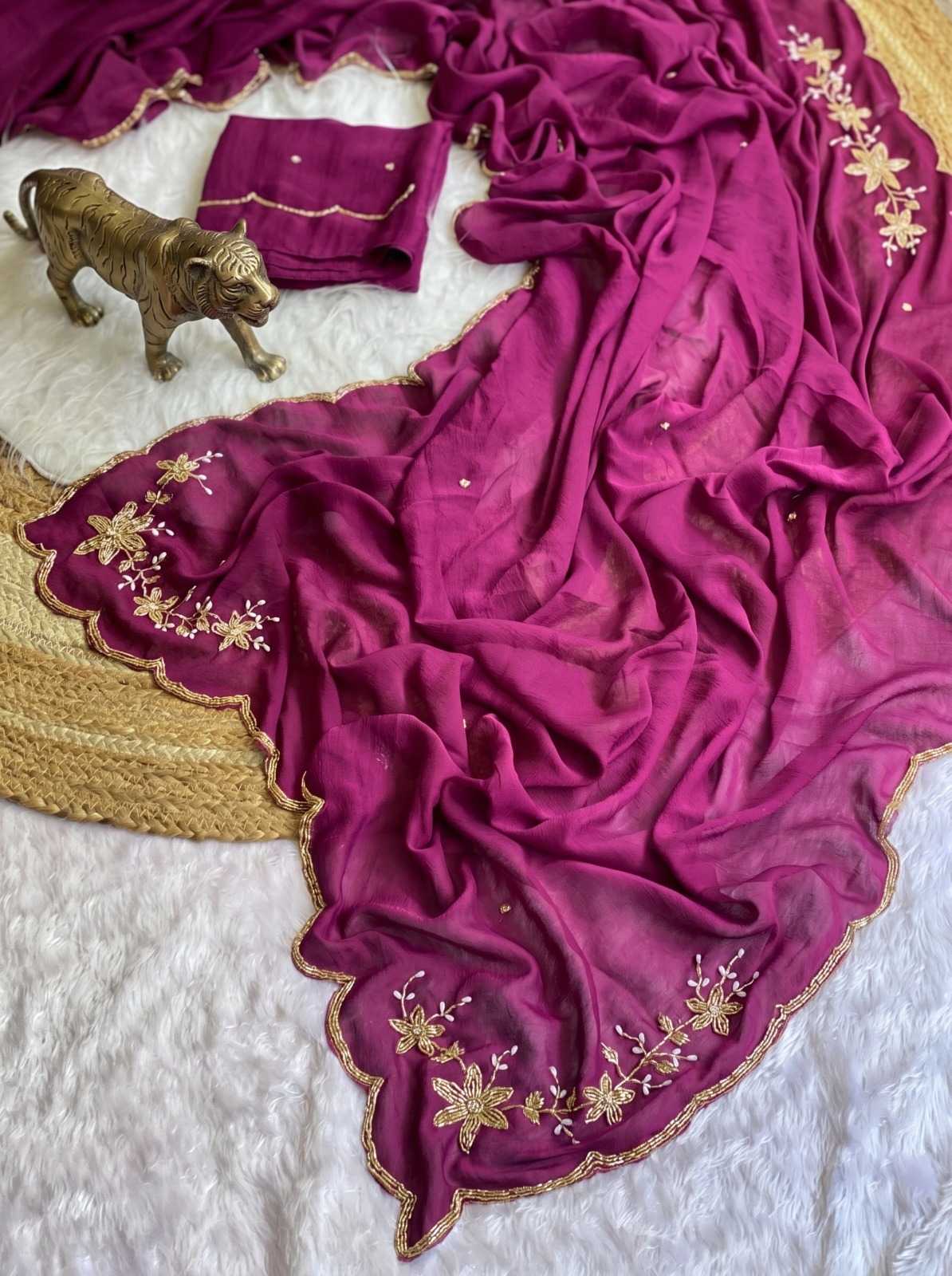 Crush Silk Party Wear Saree