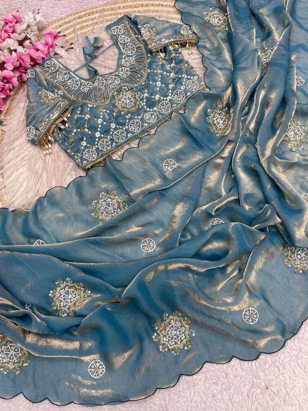 Satin Silk Party Wear Saree