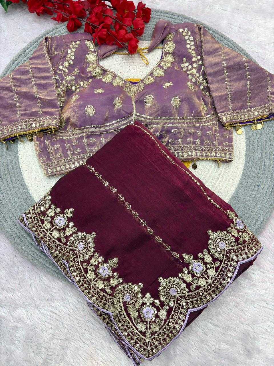 Satin Sequence Saree