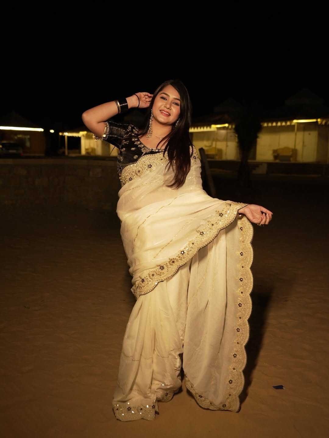 Satin Sequence Saree