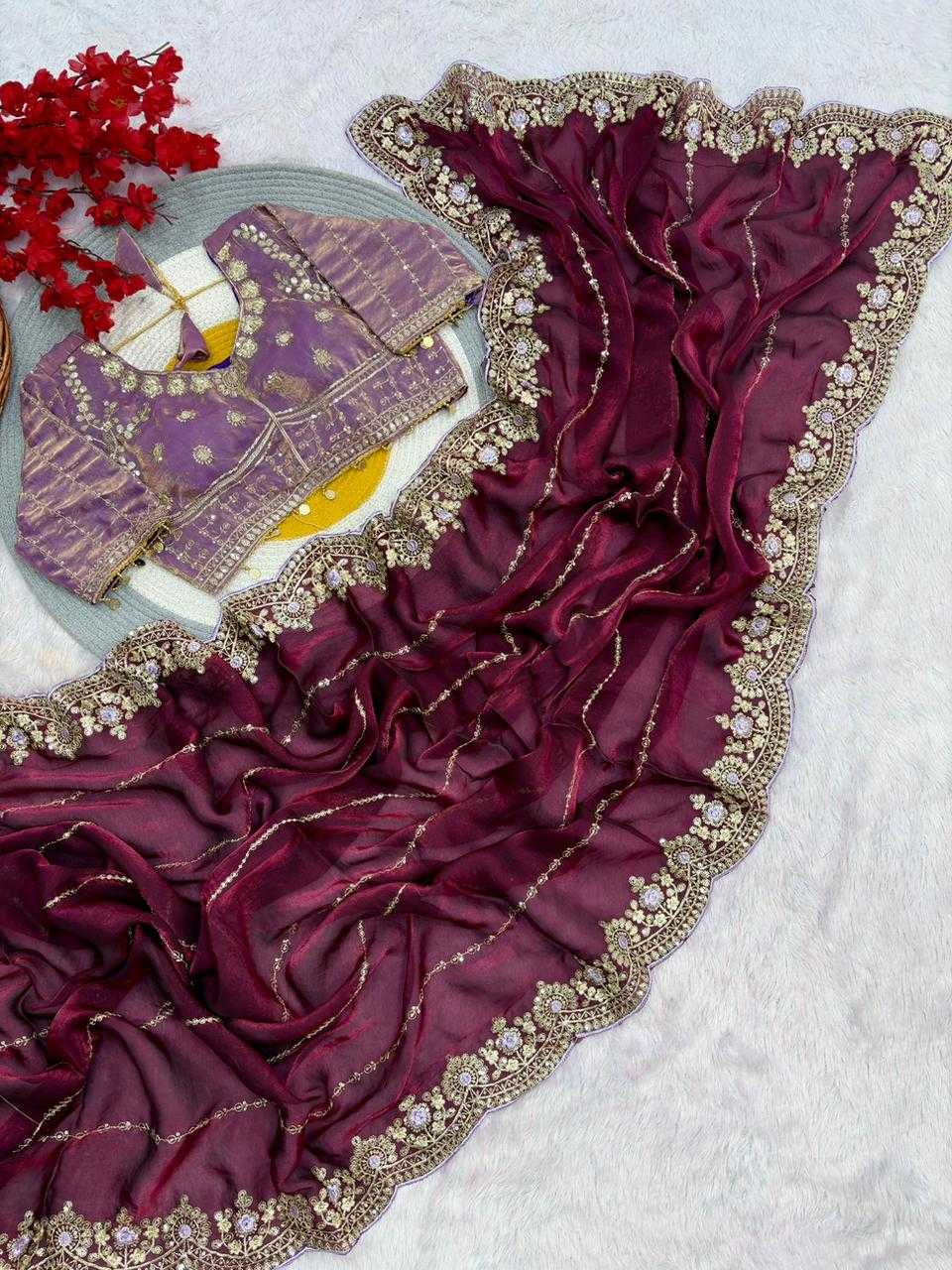 Satin Sequence Saree