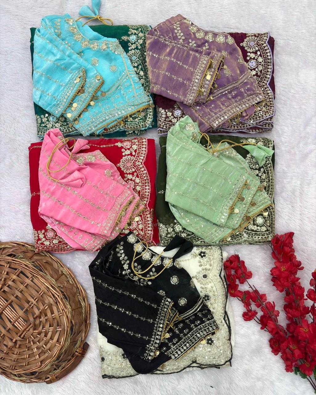 Satin Sequence Saree