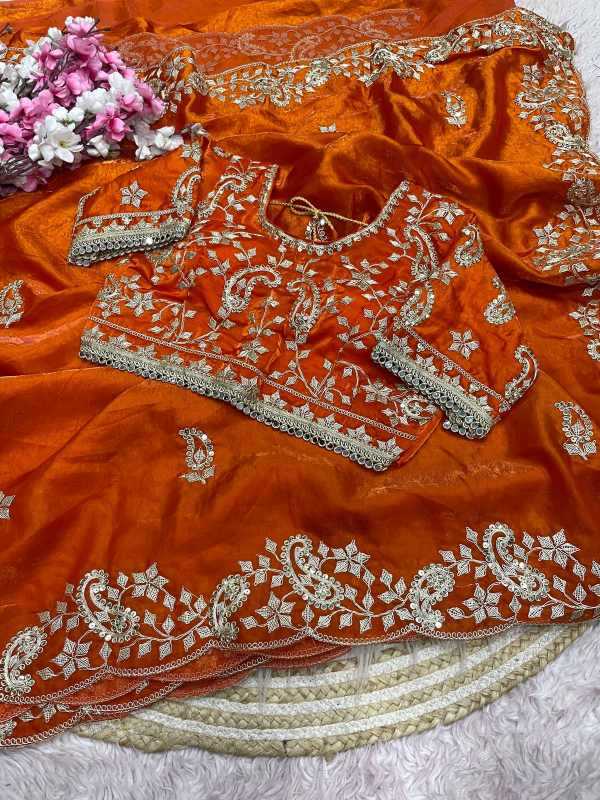 Kinjal Satin Sequence Saree