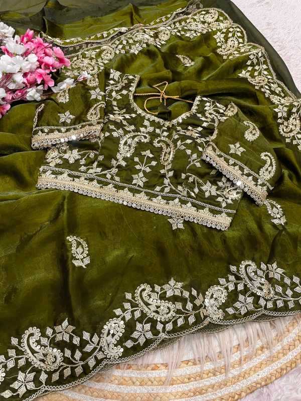Kinjal Satin Sequence Saree