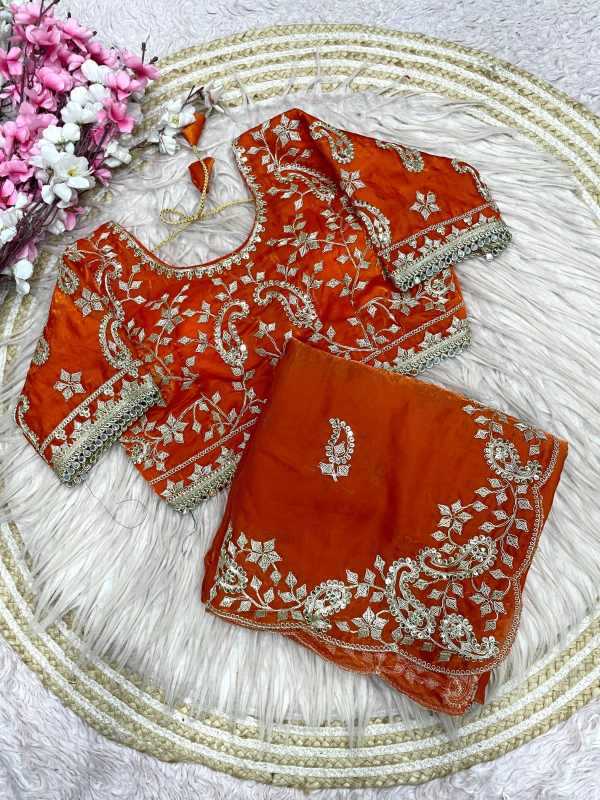 Kinjal Satin Sequence Saree