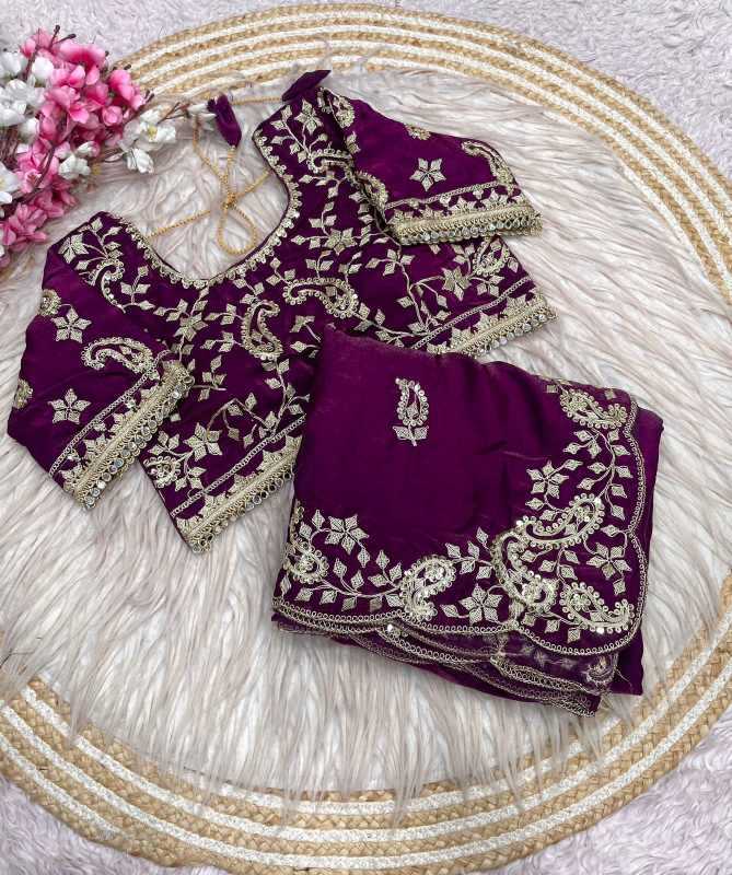 Kinjal Satin Sequence Saree