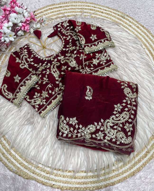 Kinjal Satin Sequence Saree