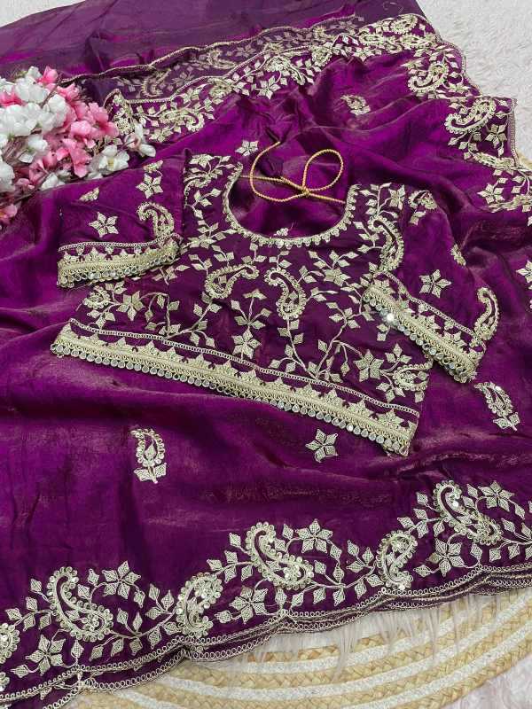 Kinjal Satin Sequence Saree