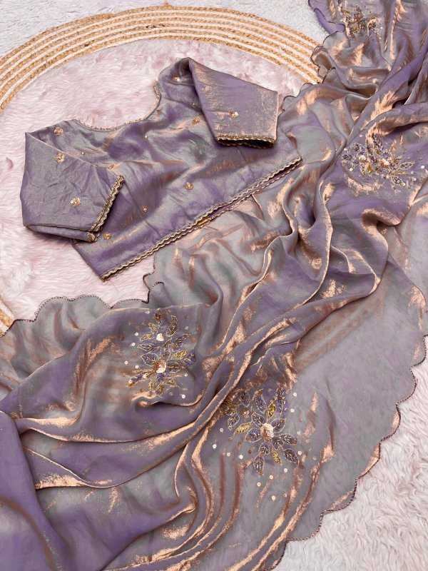 Satin Hand Work Saree