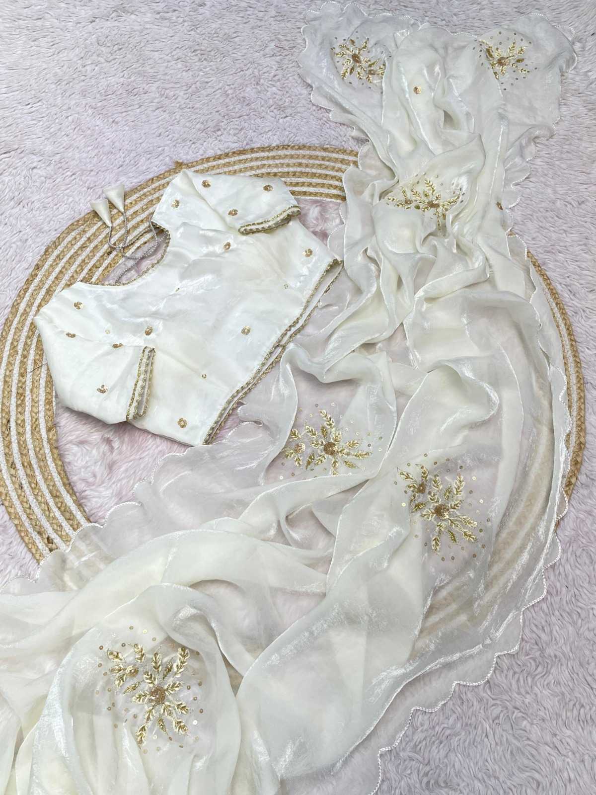 Satin Hand Work Saree