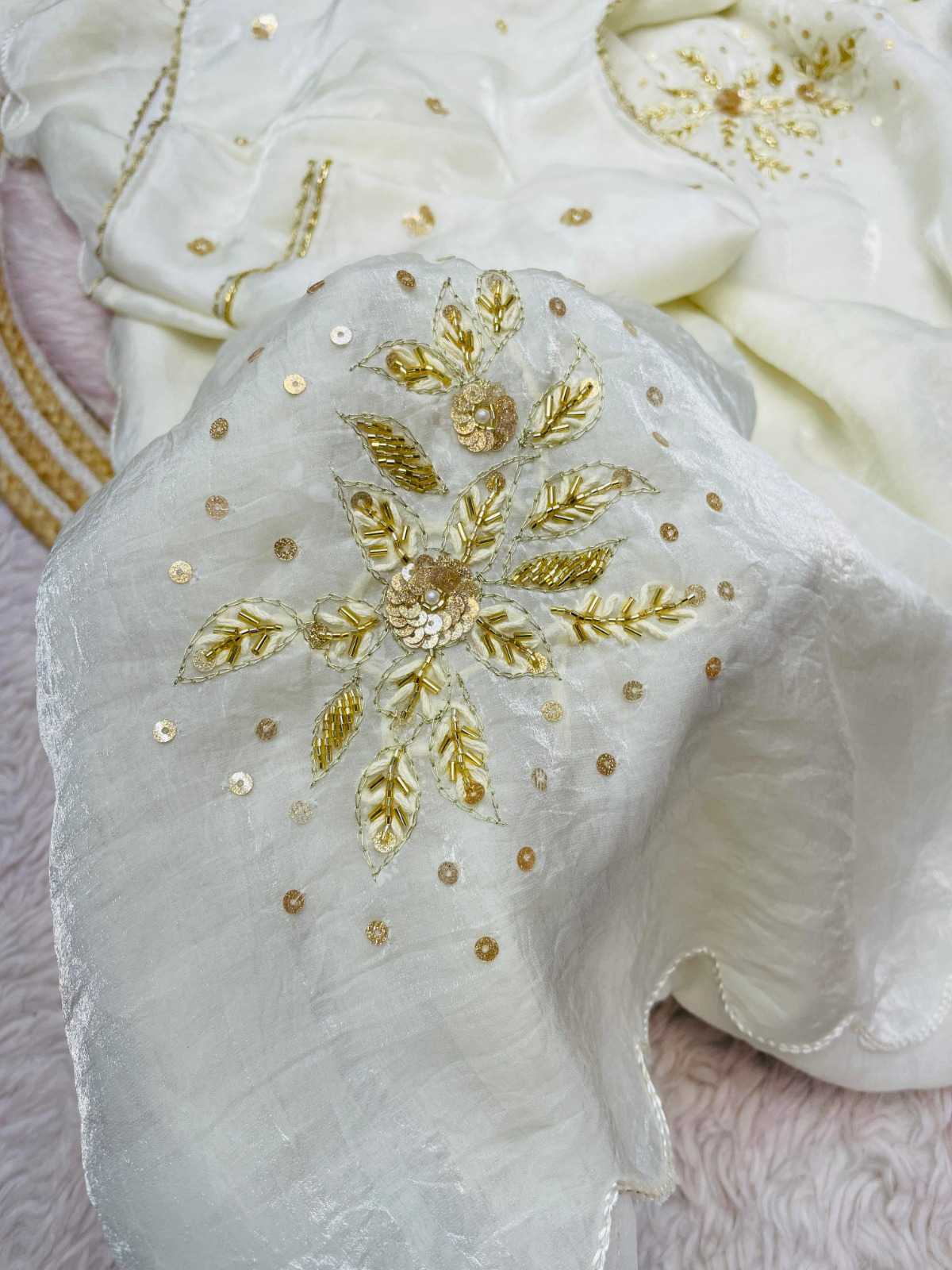 Satin Hand Work Saree
