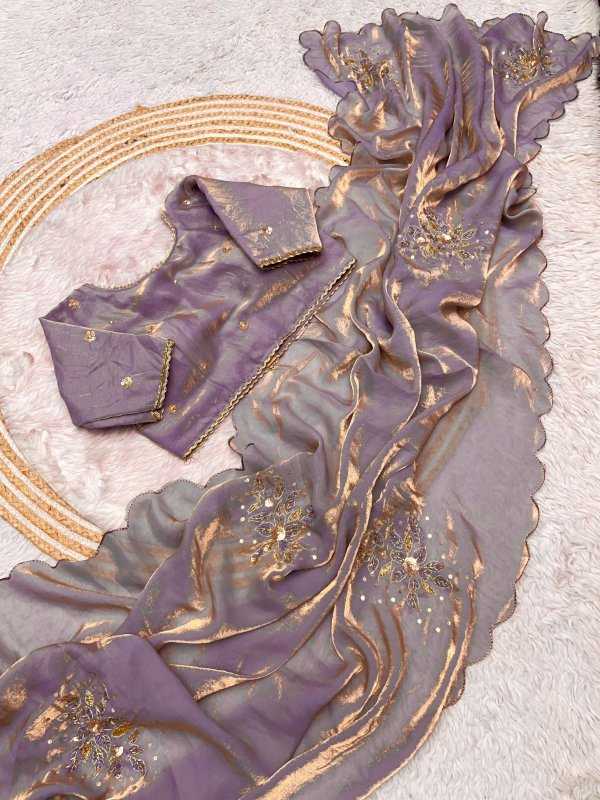 Satin Hand Work Saree