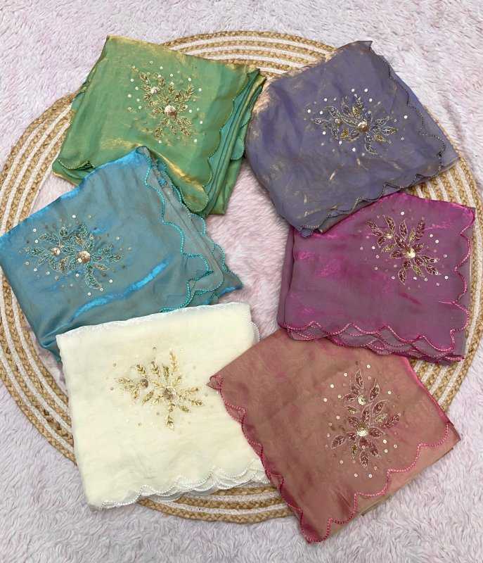 Satin Hand Work Saree