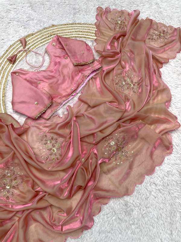 Satin Hand Work Saree