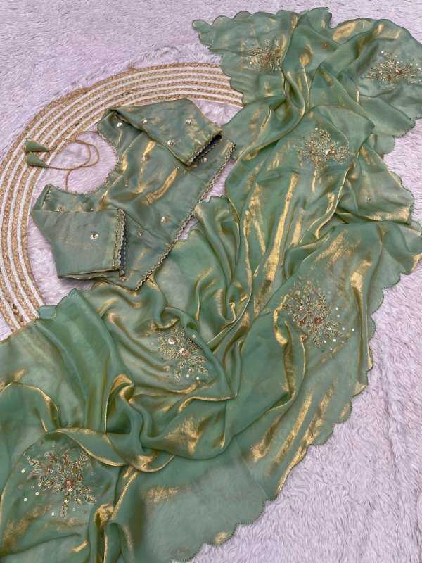Satin Hand Work Saree