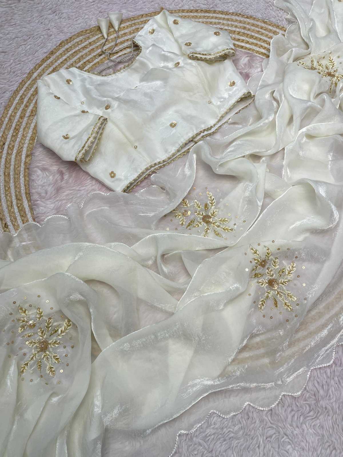 Satin Hand Work Saree