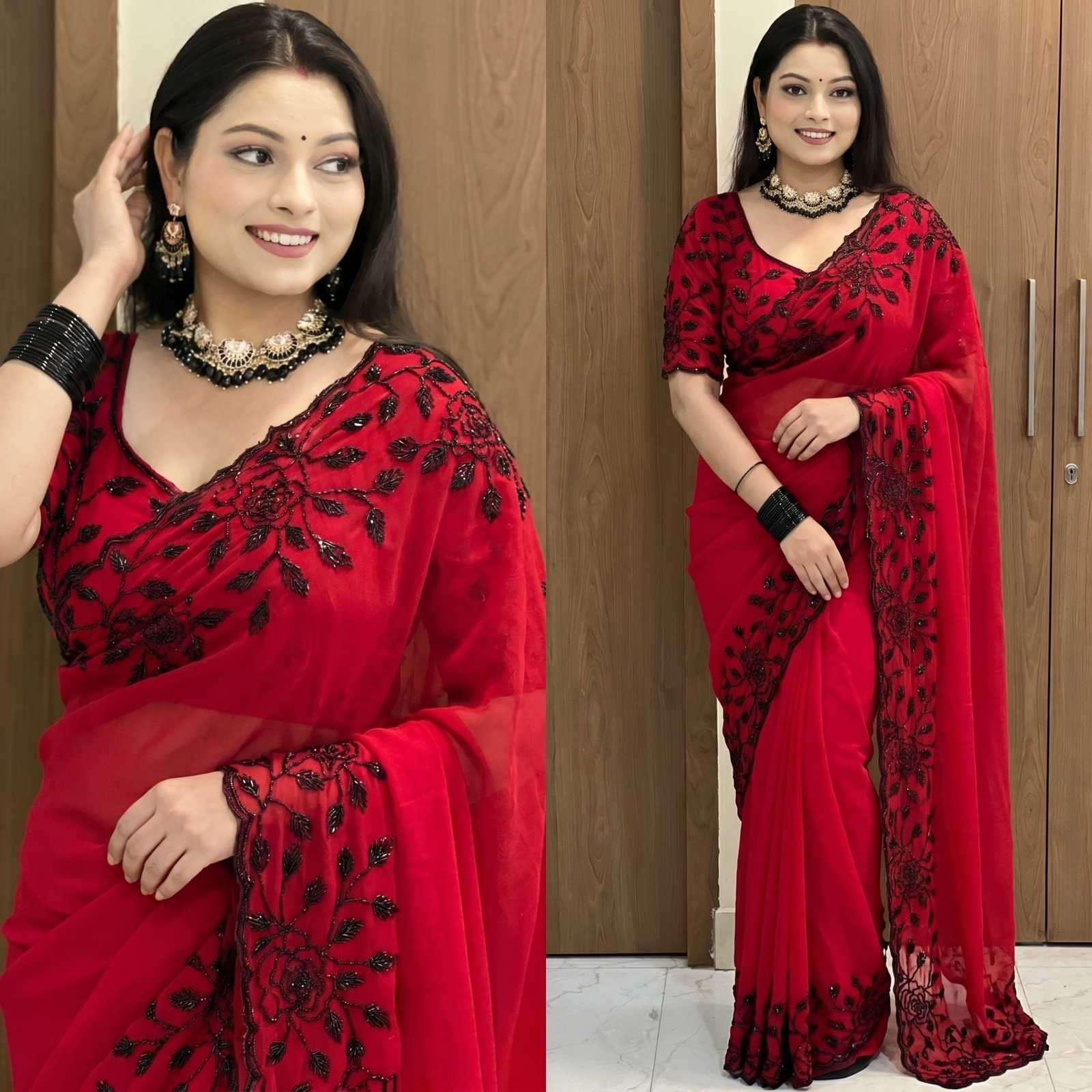 Faux Georgette Saree