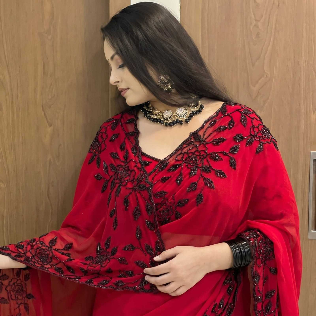 Faux Georgette Saree