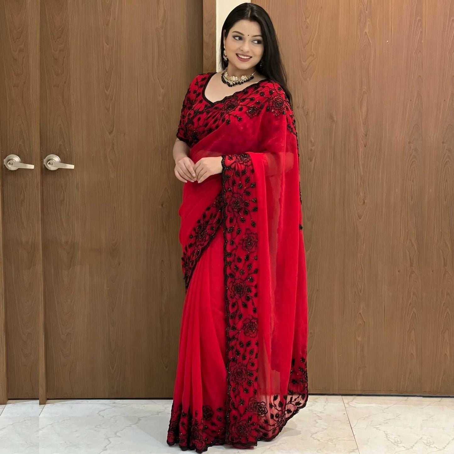 Faux Georgette Saree