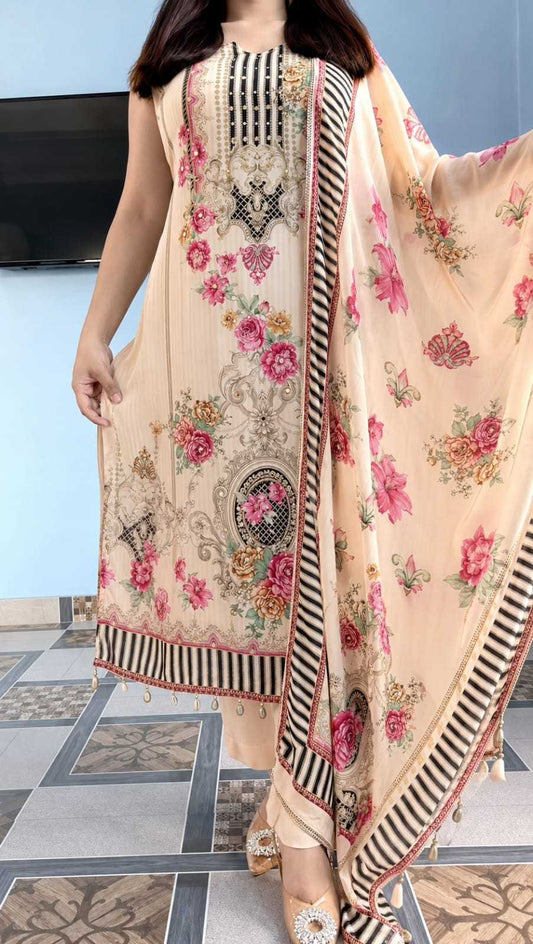 DET Crepe Silk Designer Kurti