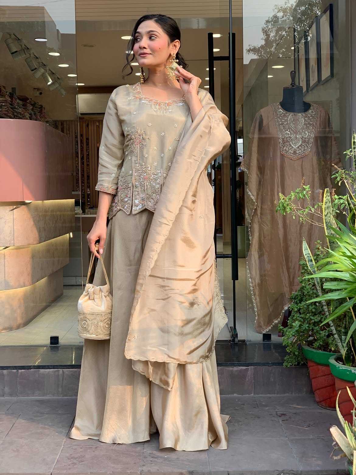 Festive Simar Silk Sharara Salwar Suit