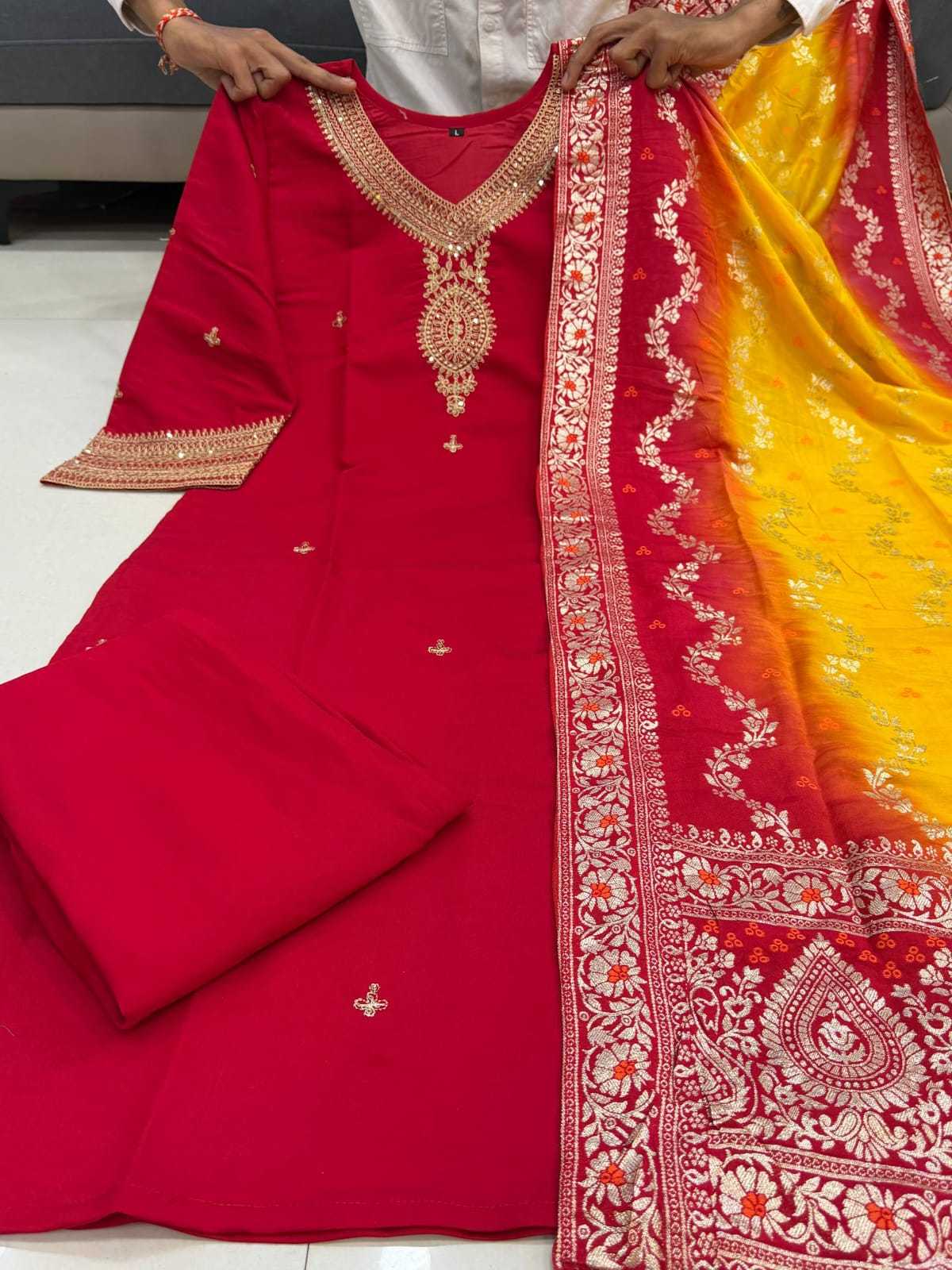 Kurta Pure Burberry Silk Party Wear Kurti