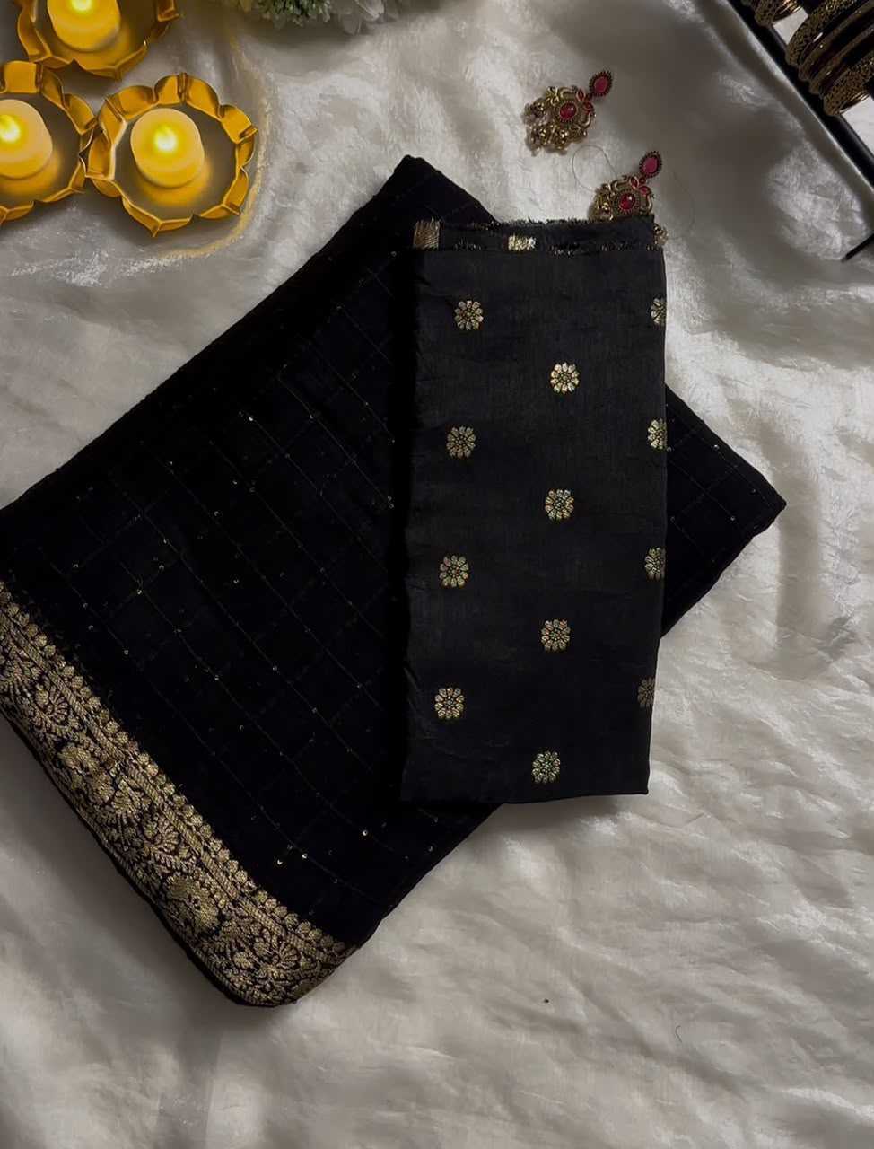 Aaradhya Premium Georgette Designer Saree in Rani