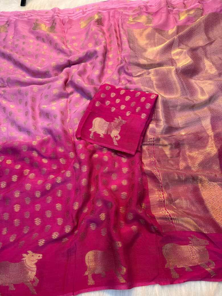 Aarna Russian Silk Dola Saree