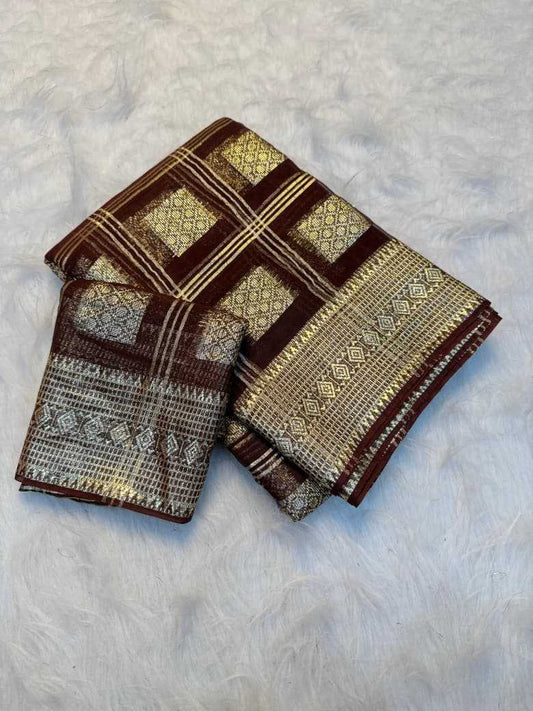 Amaira Premium Georgette Designer Saree in Dark Maroon