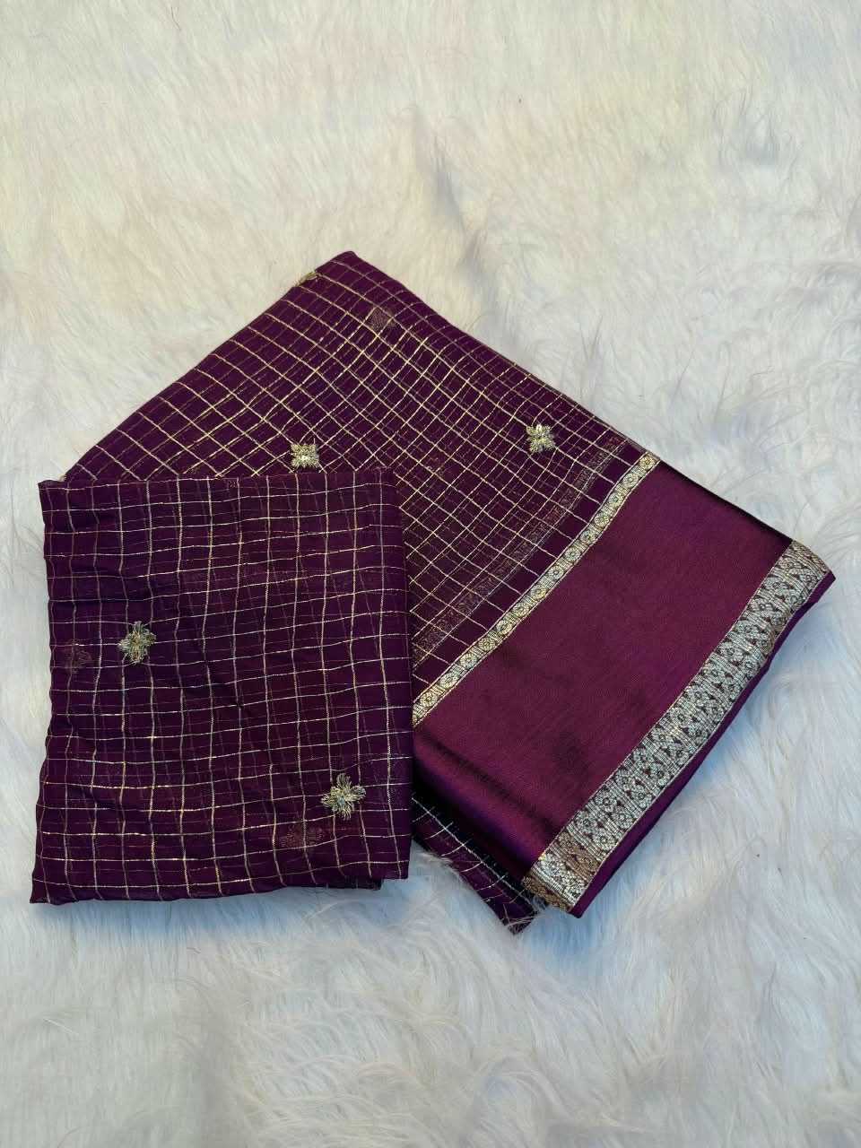 Chhavi Premium Georgette Designer Saree in Dark Maroon