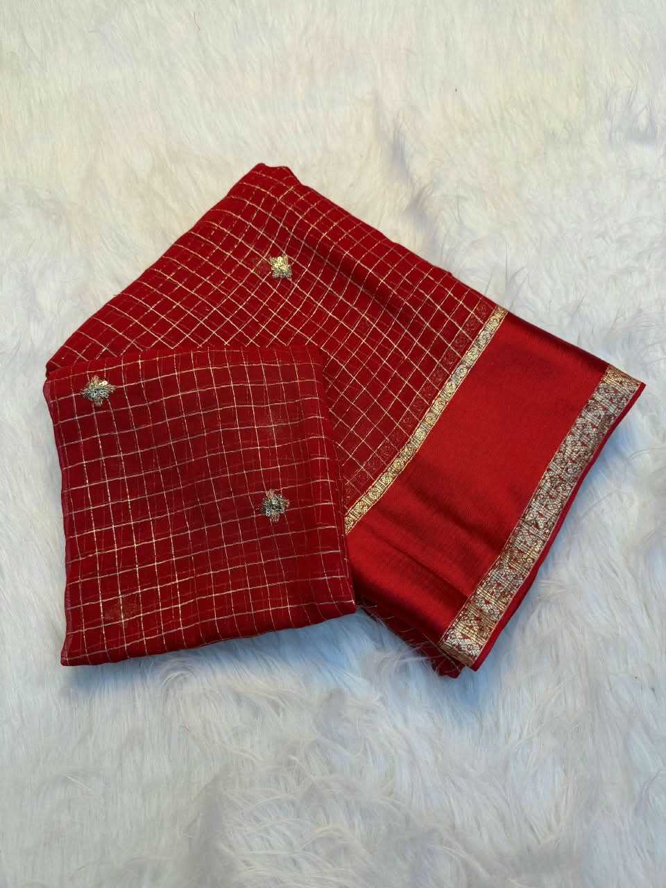 Chhavi Premium Georgette Designer Saree in Dark Maroon